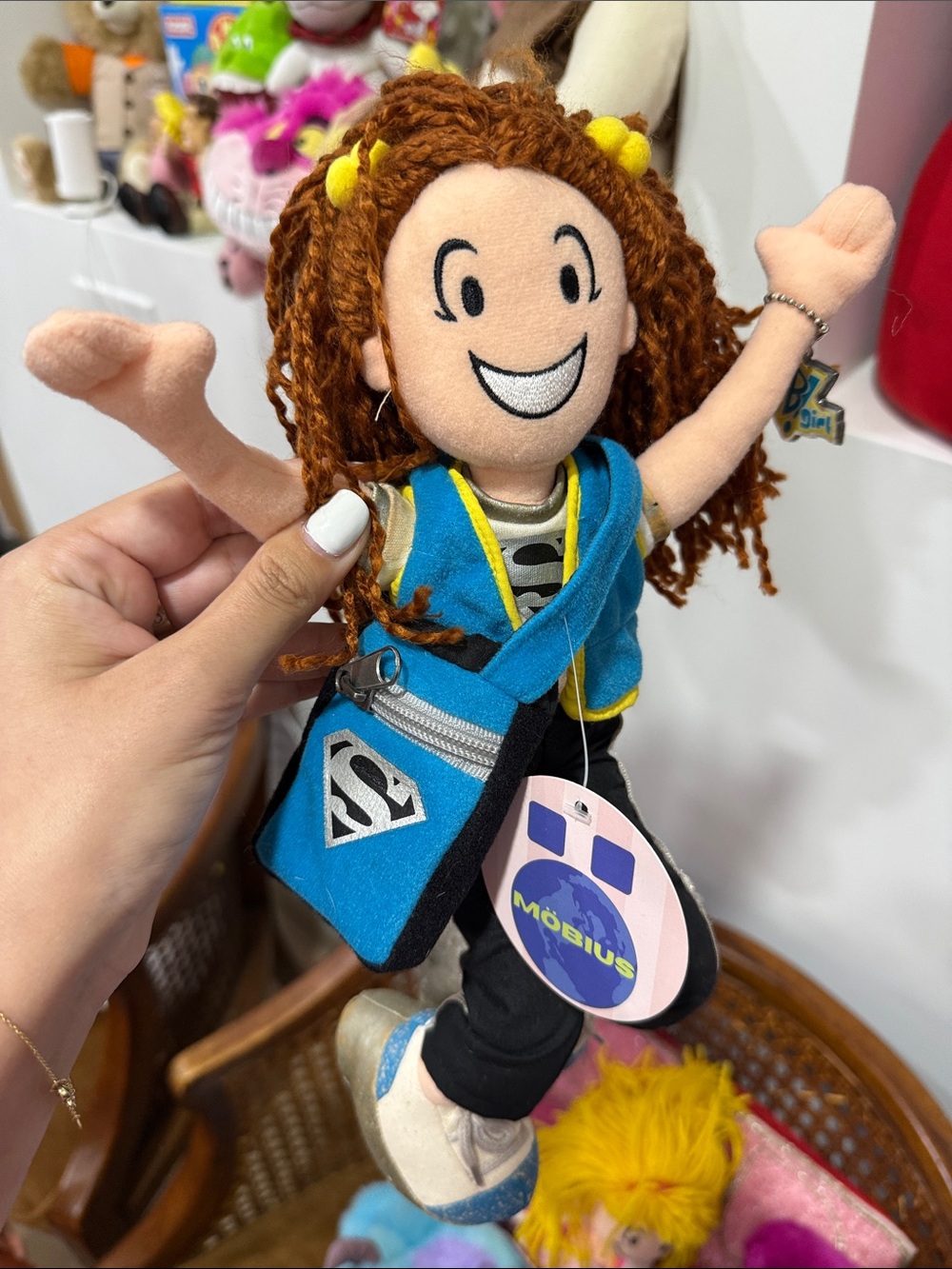 Warner Brothers Girl Blue-Accented Plush Doll with Orange Hair
